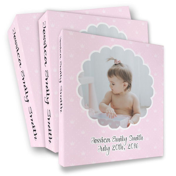 Custom Baby Girl Photo 3 Ring Binder - Full Wrap