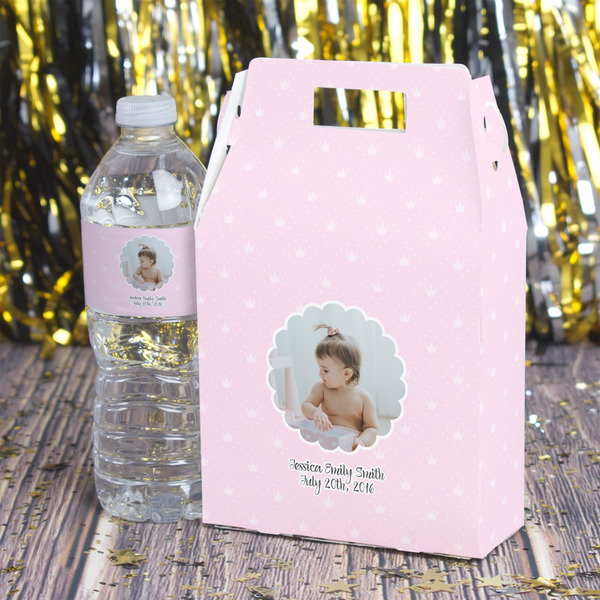 Baby Girl Photo Gable Favor Box - In Context