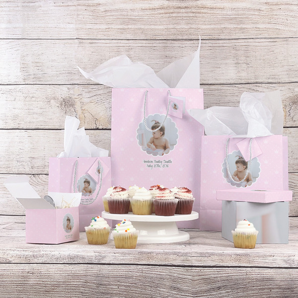 Baby Girl Photo Gift Bags - In Context