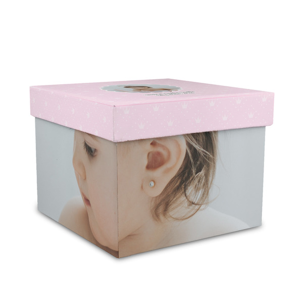 Custom Baby Girl Photo Gift Box with Lid - Canvas Wrapped - Medium