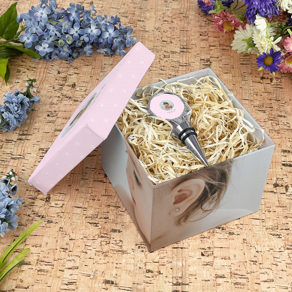 Baby Girl Photo Gift Boxes with Lid - Canvas Wrapped - Medium - In Context