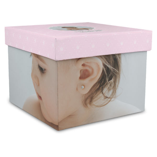 Custom Baby Girl Photo Gift Box with Lid - Canvas Wrapped - X-Large