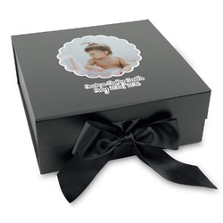 Baby Girl Photo Gift Box with Magnetic Lid - Black