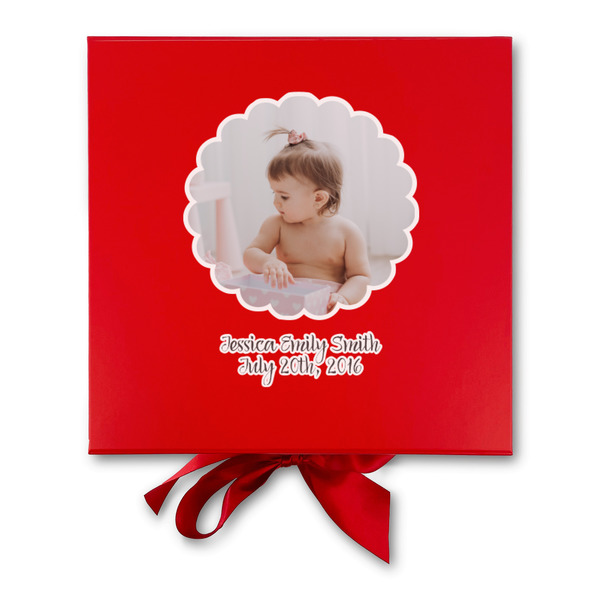 Baby Girl Photo Gift Boxes with Magnetic Lid - Red - Approval