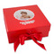 Baby Girl Photo Gift Boxes with Magnetic Lid - Red - Front