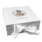 Baby Girl Photo Gift Boxes with Magnetic Lid - White - Front