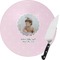Baby Girl Photo Round Glass Cutting Board (Personalized)