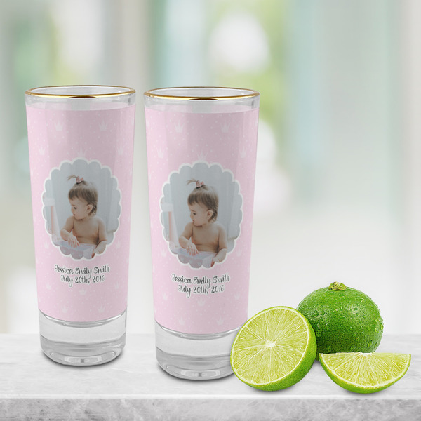 Baby Girl Photo Glass Shot Glass - 2 oz - LIFESTYLE