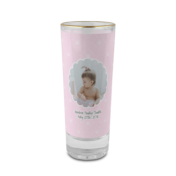 Custom Baby Girl Photo 2 oz Shot Glass -  Glass with Gold Rim - Set of 4
