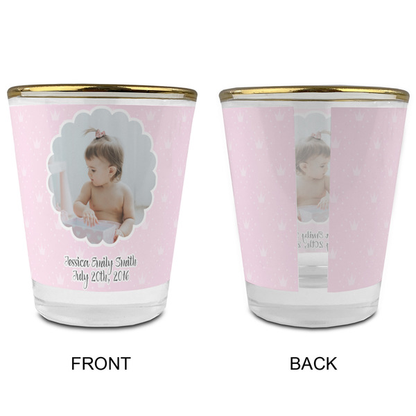Baby Girl Photo Glass Shot Glass - with gold rim - APPROVAL