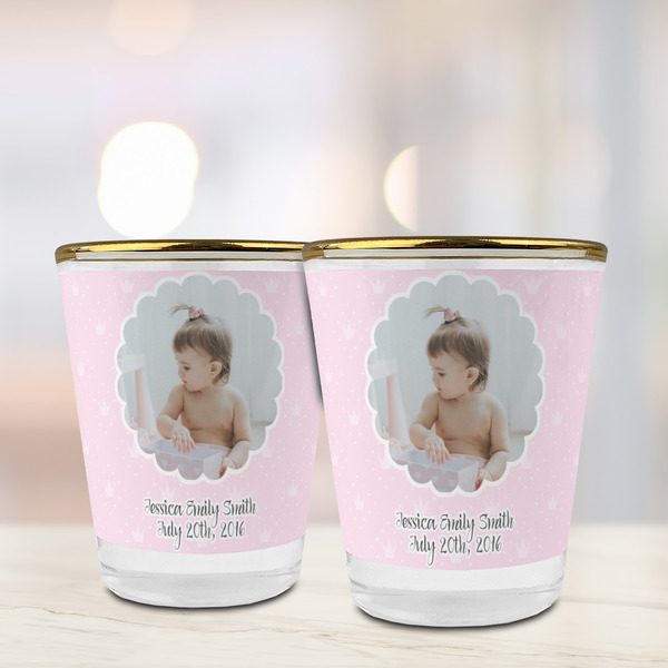 Baby Girl Photo Glass Shot Glass - with gold rim - LIFESTYLE