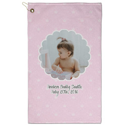 Baby Girl Photo Golf Towel - Poly-Cotton Blend - Large