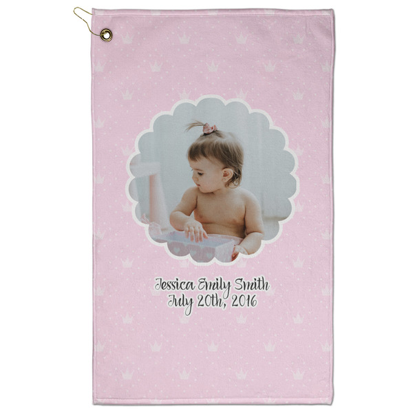 Custom Baby Girl Photo Golf Towel - Poly-Cotton Blend