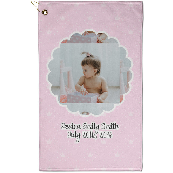 Custom Baby Girl Photo Golf Towel - Poly-Cotton Blend - Small