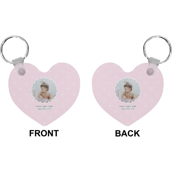 Baby Girl Photo Heart Keychain (Front + Back)