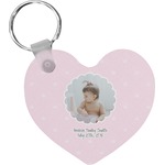 Baby Girl Photo Heart Plastic Keychain