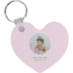 Baby Girl Photo Heart Plastic Keychain