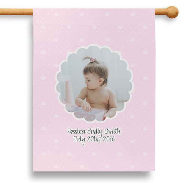 Custom Baby Girl Photo 28" House Flag - Single Sided