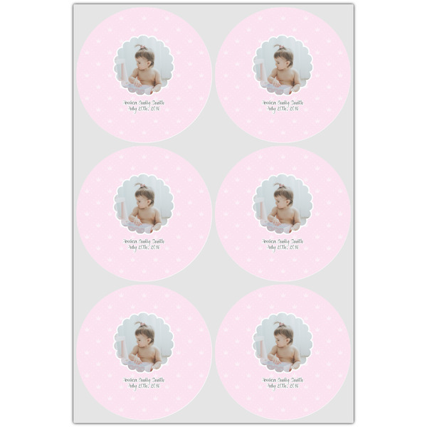 Baby Girl Photo Icing Circle - Large - Set of 6