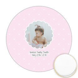 Baby Girl Photo Printed Cookie Topper - Round