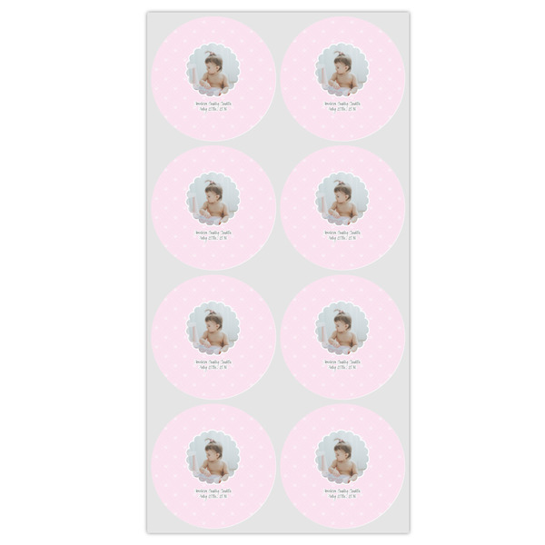Baby Girl Photo Icing Circle - Medium - Set of 8