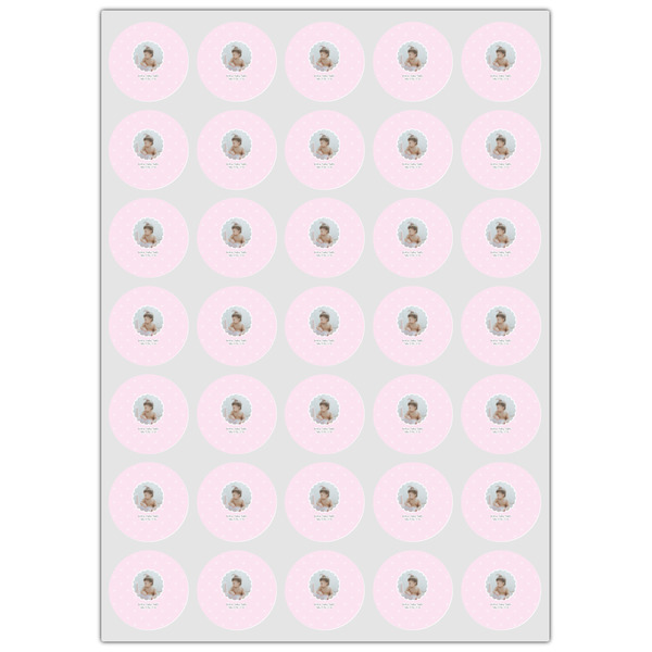 Baby Girl Photo Icing Circle - XSmall - Set of 35