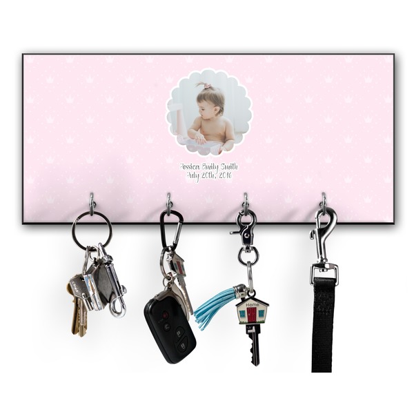 Custom Baby Girl Photo Key Hanger w/ 4 Hooks
