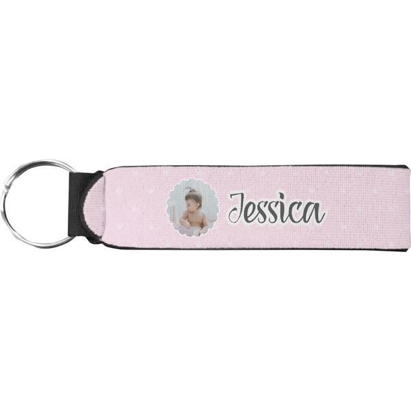 Custom Baby Girl Photo Neoprene Keychain Fob (Personalized)