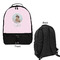 Baby Girl Photo Large Backpack - Black - Front & Back View