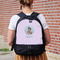 Baby Girl Photo Large Backpack - Black - On Back