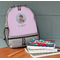 Baby Girl Photo Large Backpack - Gray - On Desk