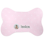 Baby Girl Photo Bone Shaped Dog Food Mat (Personalized)