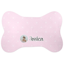 Baby Girl Photo Bone Shaped Dog Food Mat (Personalized)