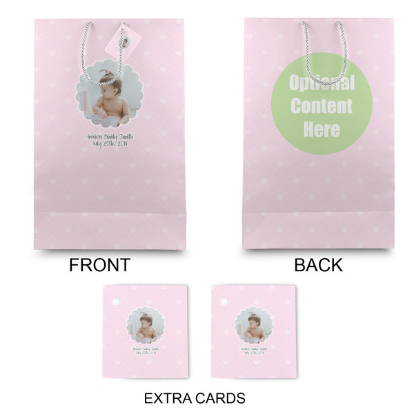 Baby Girl Photo Large Gift Bag - Approval