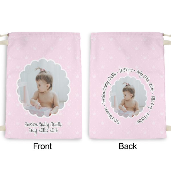 Baby Girl Photo Large Laundry Bag - Front & Back View