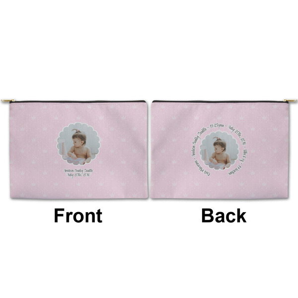 Baby Girl Photo Large Zipper Pouch Approval (Front and Back)