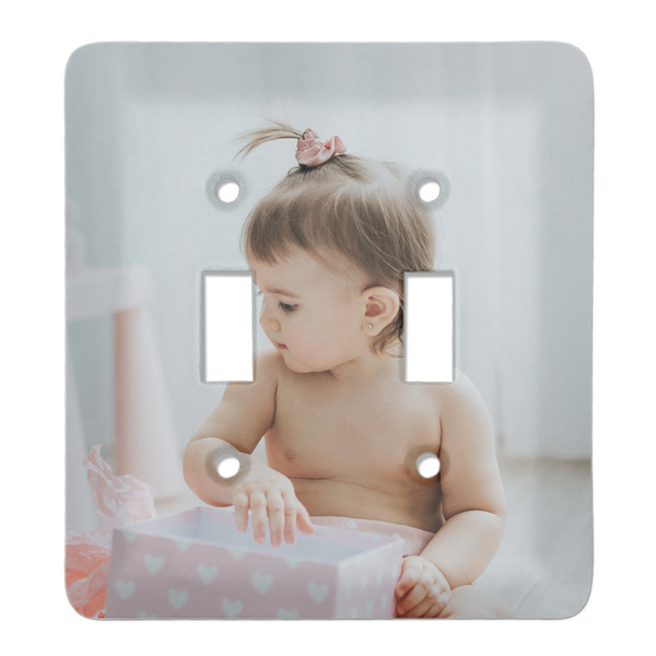 Custom Baby Girl Photo Light Switch Cover (2 Toggle Plate)