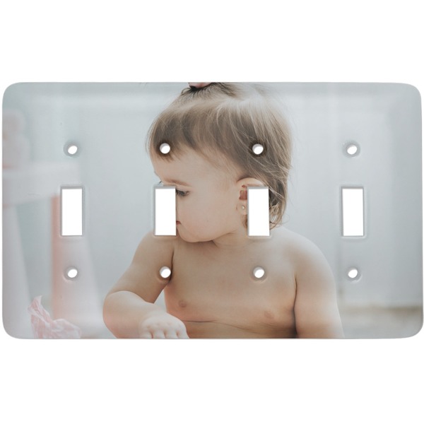 Custom Baby Girl Photo Light Switch Cover (4 Toggle Plate)