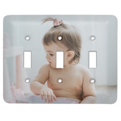 Baby Girl Photo Light Switch Cover (3 Toggle Plate)