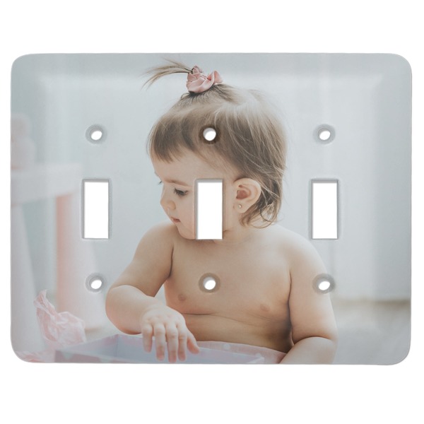 Custom Baby Girl Photo Light Switch Cover (3 Toggle Plate)