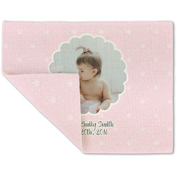 Baby Girl Photo Double-Sided Linen Placemat - Single