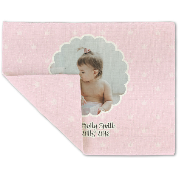 Custom Baby Girl Photo Double-Sided Linen Placemat - Single