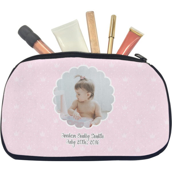 Custom Baby Girl Photo Makeup / Cosmetic Bag - Medium (Personalized)