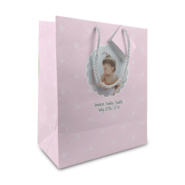 Custom Baby Girl Photo Medium Gift Bag