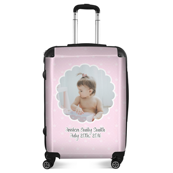 Custom Baby Girl Photo Suitcase - 24" Medium - Checked