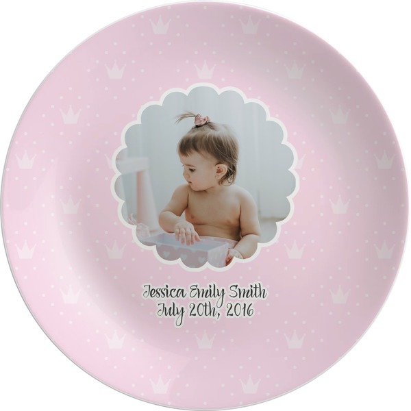 Custom Baby Girl Photo Melamine Salad Plate - 8" (Personalized)