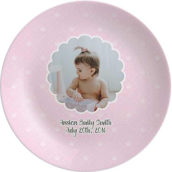 Custom Baby Girl Photo Melamine Plate (Personalized)