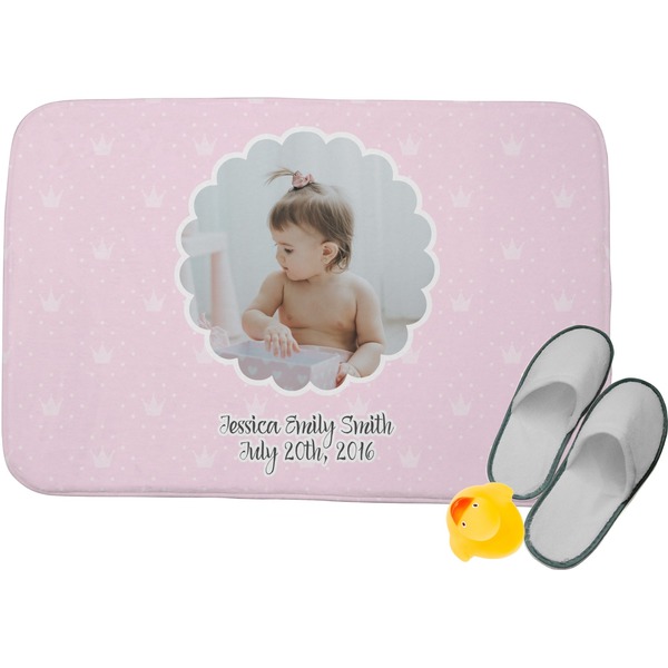 Custom Baby Girl Photo Memory Foam Bath Mat - 24"x17" (Personalized)
