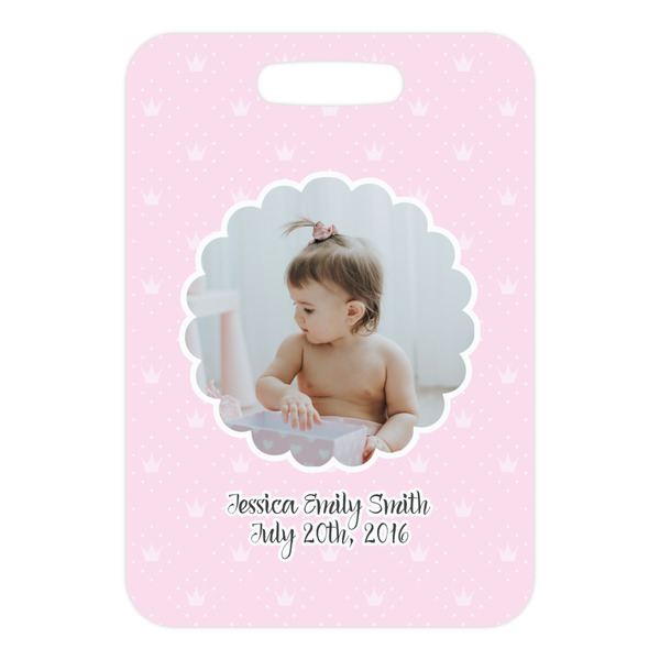 Baby Girl Photo Metal Luggage Tag - Front Without Strap