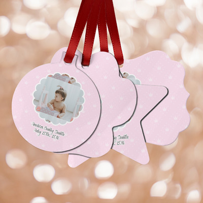 Baby Girl Photo Metal Ornaments - Double Sided